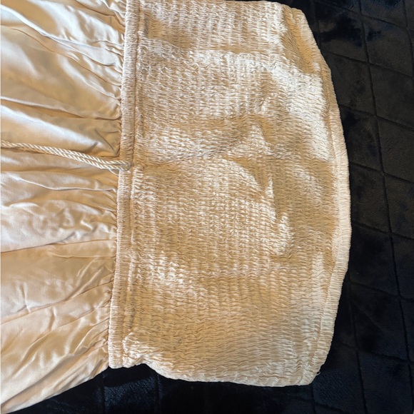 Cupshe Cream Strapless Boho Lace-Hem Midi Dress - Picture 6 of 7